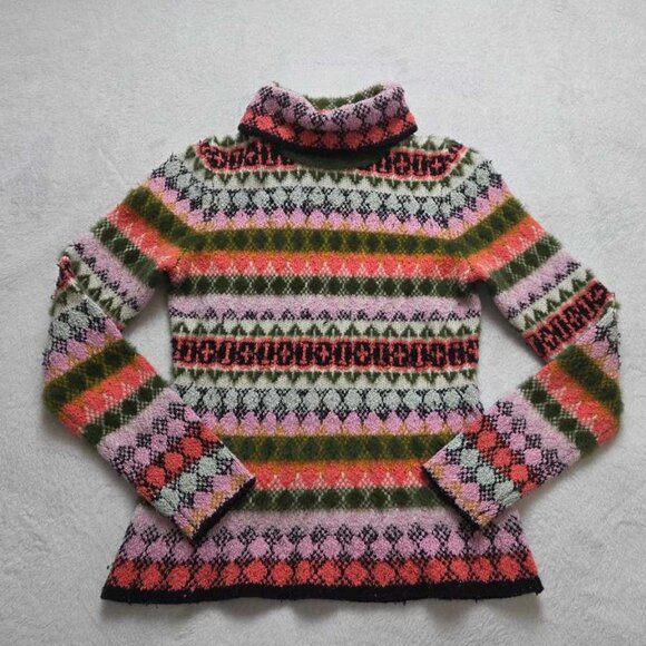XXS Maeve by Anthropologie Carol multicolor stripe turtleneck sweater - Picture 1 of 11